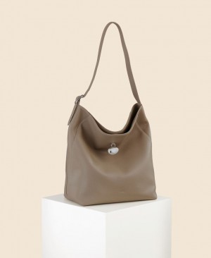 Grey Brown Cafuné Drop Hobo Women's Tote Bags | QIP292FF