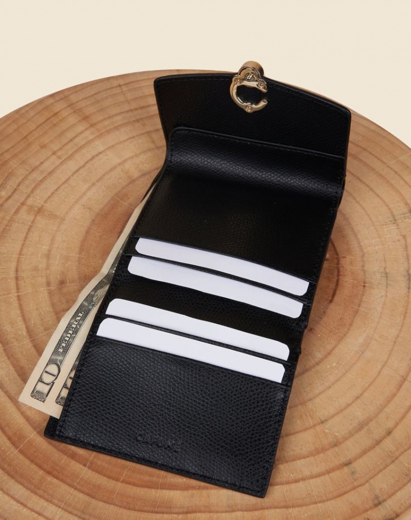 Black Cafuné Double-C Women's Wallets | OCS2230BW