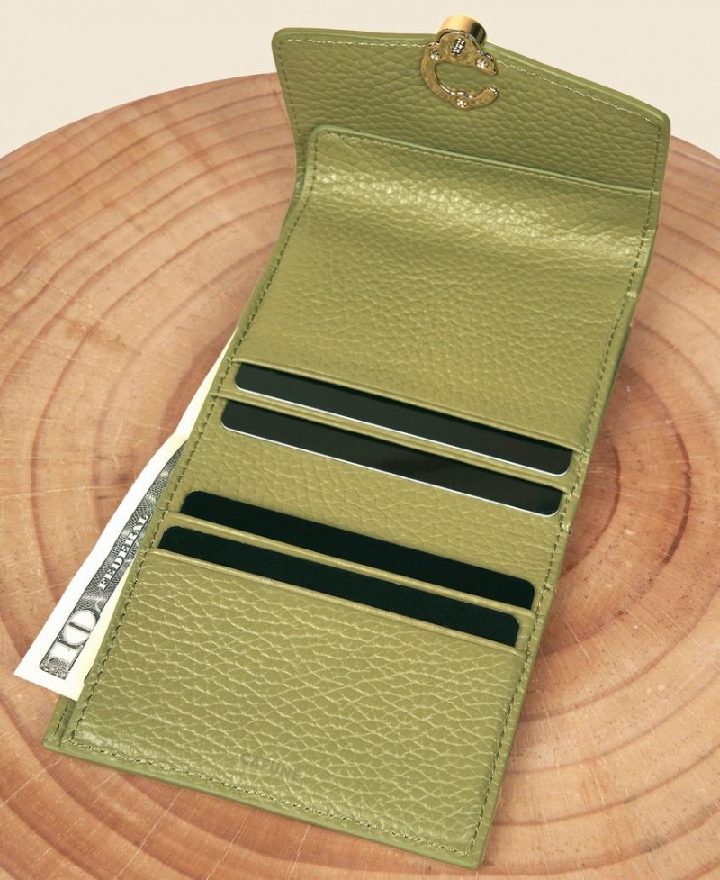 Green Cafuné Double-C Women's Wallets | PAP2444YD