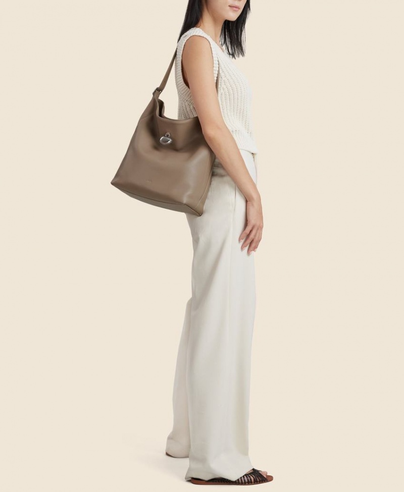 Grey Brown Cafuné Drop Hobo Women's Tote Bags | QIP292FF