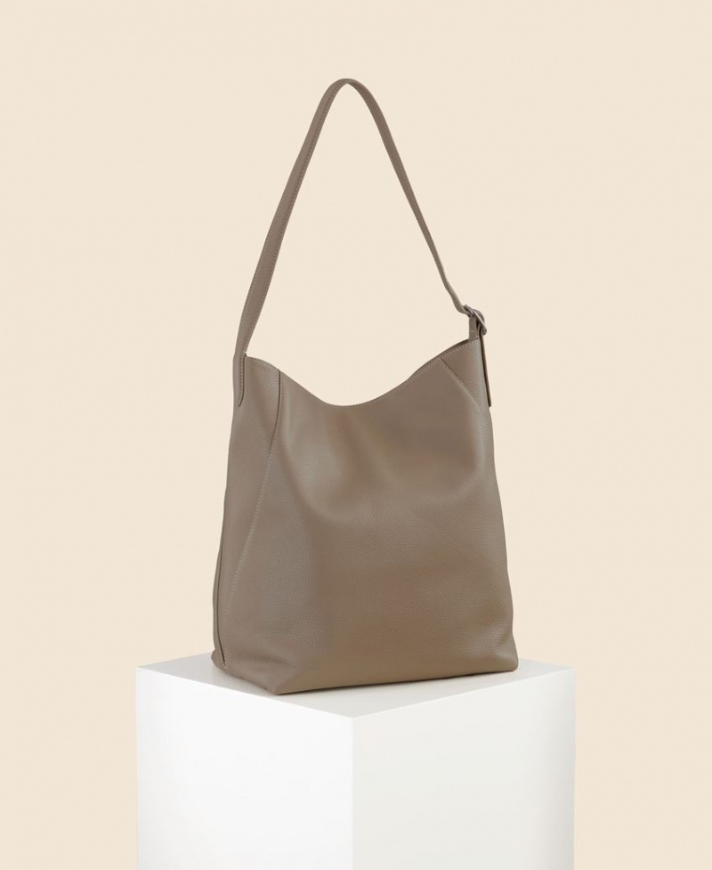 Grey Brown Cafuné Drop Hobo Women's Tote Bags | QIP292FF