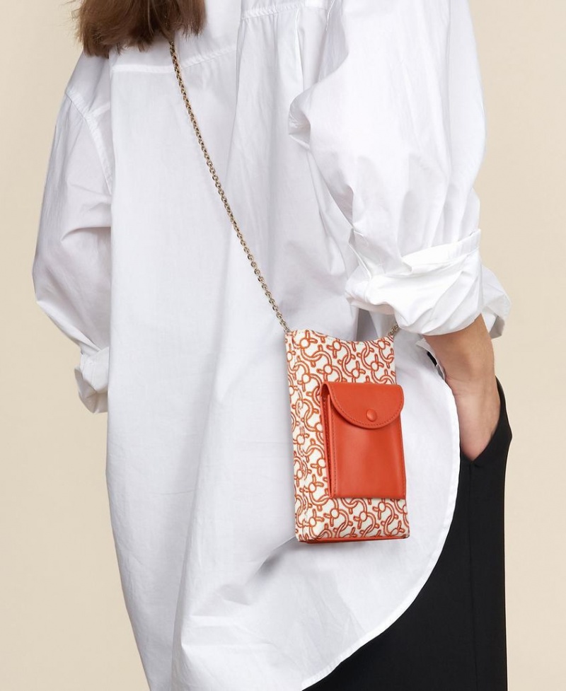 Orange White Cafuné Camber Sling Women's Phone Bag | LOH7884EQ